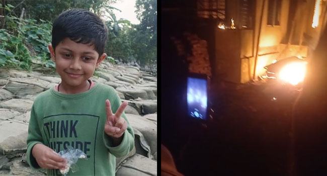 শিশু হত্যার ঘটনায় উত্তপ্ত গৌরনদী, দুই আসামির ঘরে আগুন