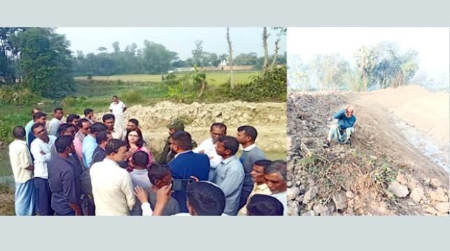 মিরসরাইয়ে ক্ষতিপূরণ না পাওয়ায় খাল খননে কৃষকদের বিক্ষোভ