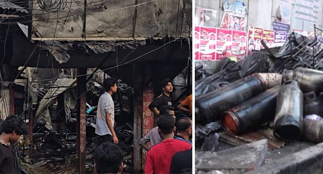 গাজীপুরে গ্যাস সিলিন্ডারের আগুনে পুড়ল মার্কেট-ভবন
