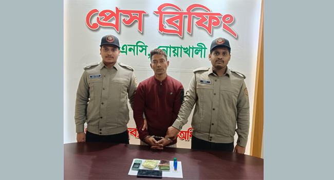 নোয়াখালীতে গুলিসহ গ্রেফতার ১
