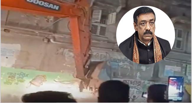 শামীম ওসমানের পৈত্রিক বাড়িতে ভাঙচুর, অগ্নিসংযোগ