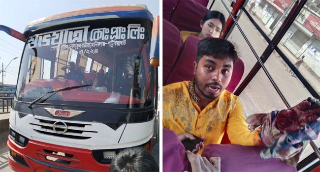 সাভারে দিনেদুপুরে বাসে ডাকাতি : ৪ যাত্রী আহত
