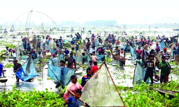 মহোৎসবে মাছ শিকার
