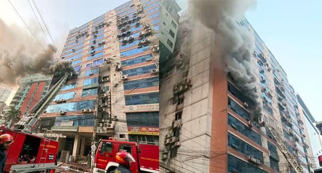 পল্টনে জামান টাওয়ারে আগুন