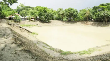 বরগুনায় শত বছরের পুরাতন পুকুরে ময়লা আবর্জনা ; দুর্ভোগে শতাধিক পরিবার