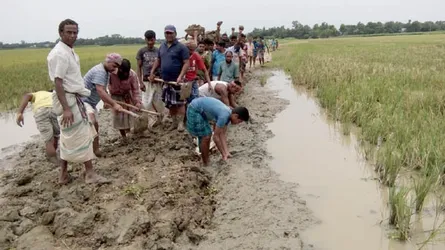 নওগাঁর আত্রাইয়ে স্বেচ্ছাশ্রমে রাস্তা সংস্কার