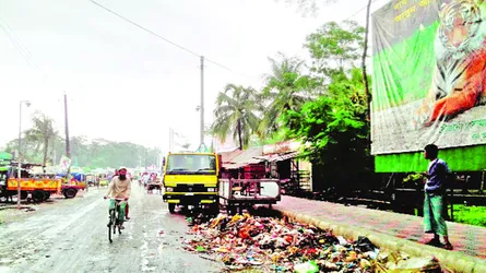 ভাণ্ডারিয়ার মূল সড়কে ময়লা-আবর্জনার স্তূপ