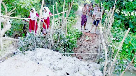 কাঁঠালিয়ায় সেতু ও সড়ক ভেঙ্গে যাওয়ায় দুর্ভোগ