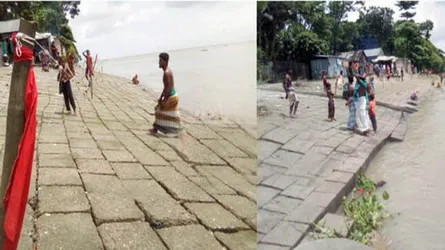 চাঁদপুরে শহর রক্ষা সংরক্ষন বাঁধে ধ্বস