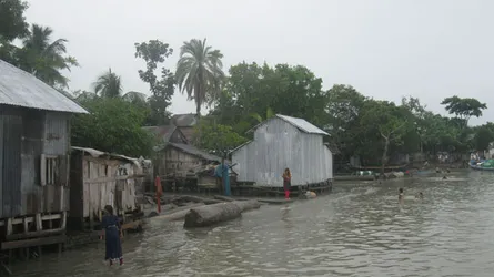 পায়রা ও বিষখালী নদীর জোয়ারের পানিতে বাঁধ ভেঙ্গে ১০ গ্রাম প্লাবিত