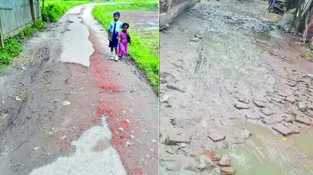 চৌদ্দগ্রামের সোনাপুর গ্রামে সড়কের বেহাল দশা