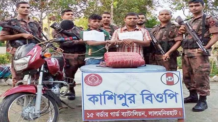 ফুলবাড়ী সীমান্তে গাঁজাসহ দুই মাদক কারবারী আটক