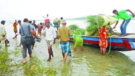 কাজিপুরে যমুনার পানি বৃদ্ধি  নৌঘাটে যাত্রীদের দুর্ভোগ