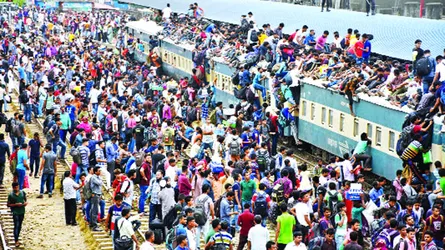 ঈদে ঘরমুখো মানুষের পদে পদে ভোগান্তি
