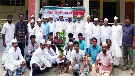 মইনীয়া যুব ফোরামের উদ্যোগে গাছের চারা বিতরণ