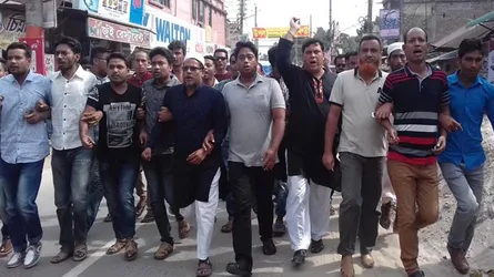 রায়ের প্রতিবাদে জামালপুরে বিএনপি-ছাত্রদলের ঝটিকা মিছিল