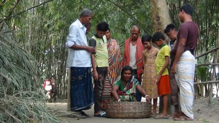 সাটুরিয়ায় বিধবা ফেরিওয়ালাদের মাছ বিক্রি