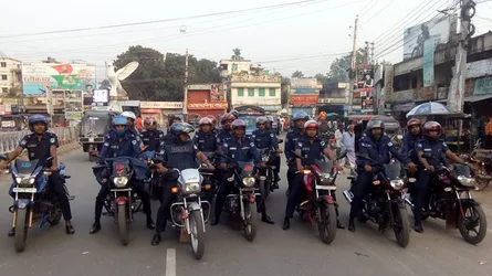 তফসিল ঘোষণার পর ঝিনাইদহে পুলিশের বিশেষ টহল