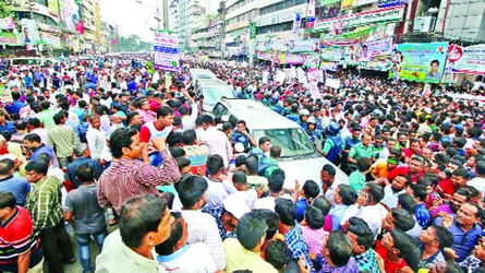 নয়াপল্টন এলাকা জনসমুদ্র