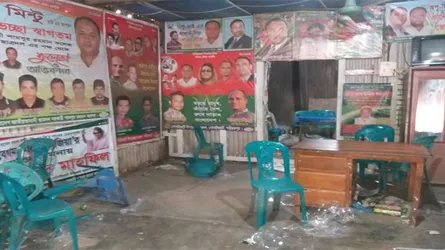 গোসাইরহাটে বিএনপি অফিসে হামলা-ভাংচুর, ৯ হাজার পোস্টারে আগুন