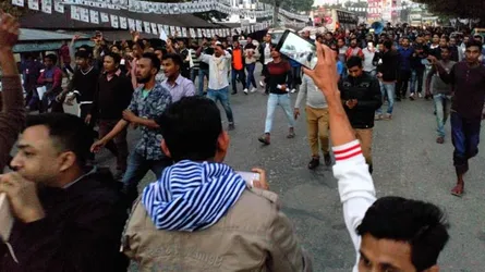 ওসমানীনগরে ধানের বদলে সূর্য প্রতীকের মিছিল