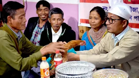 রাজ পূন্যাহ উপলক্ষে বান্দরবানে চলছে জুম খাজনা আদায় উৎসব