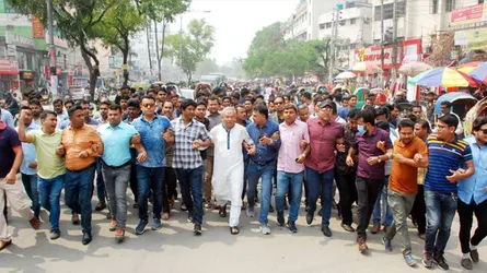 রিজভীর নেতৃত্বে মিরপুরে বিক্ষোভ মিছিল
