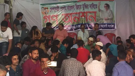 খালেদা জিয়ার মুক্তির দাবিতে নয়াপল্টনে বিএনপির অনশন