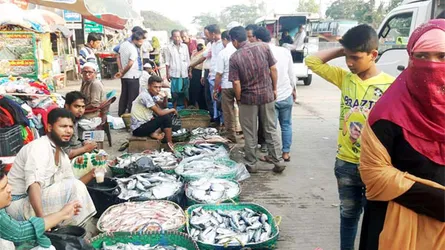 ঢাকা-চট্টগ্রাম মহাসড়ক ঘেঁষে মাছ বাজার, দুর্ঘটনার আশঙ্কা