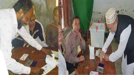 আ’লীগ নেতার নেতৃত্বে প্রকাশ্যে নৌকায় সিল!