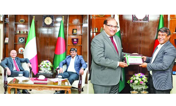 প্রতিরক্ষা উপদেষ্টার সাথে পাকিস্তান ও ইতালির দূতের সাক্ষাৎ