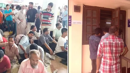 কমলাপুরে যাত্রীদের ভিড় বাকি চার কাউন্টার ফাঁকা