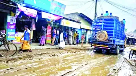 ভাদুরিয়া-দাউদপুর সড়কে দুর্ভোগ চরমে