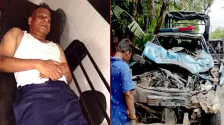 পুলিশভ্যান ও বাসের মুখোমুখি সংঘর্ষে ওসিসহ ৩ পুলিশ গুরুতর আহত