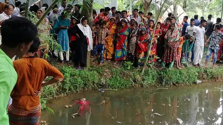 পুকুরে ভাসছে গলাকাটা তরুণীর লাশ