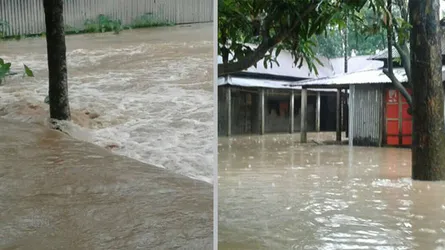 সুনামগঞ্জে ভারি বর্ষণে প্লাবিত হচ্ছে নিম্নাঞ্চল