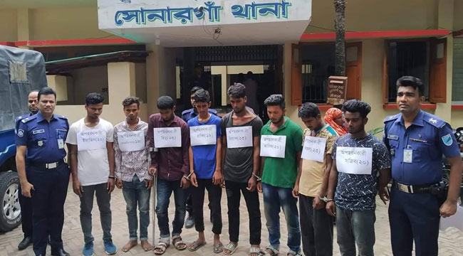 সোনারগাঁওয়ে গার্মেন্ট শ্রমিক অপহরণের চেষ্টাকালে ৮ অপহরণকারী গ্রেফতার