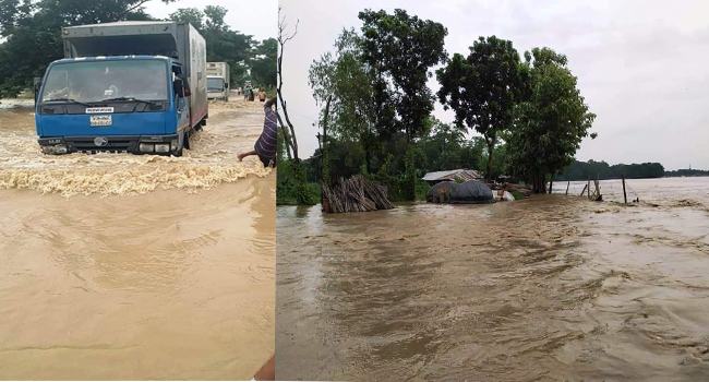সাতকানিয়ায় ২০ বছরের রেকর্ড  বন্যা, দুর্গত এলাকা ঘোষণার দাবি