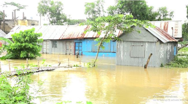 ভারত থেকে নেমে আসা পাহাড়ি ঢলে আখাউড়ার ৩০ গ্রাম প্লাবিত