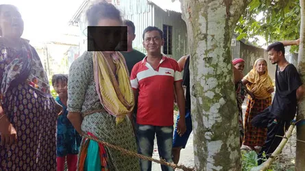 ছেলে ধরা সন্দেহে মানসিক ভারসাম্যহীন নারীকে গাছে বেঁধে নির্যাতন