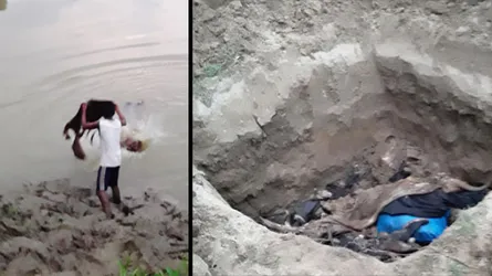 মৌলভীবাজারে কোরবানীর পশুর চামড়া মাটিতে পুঁতে ফেলা হয়েছে