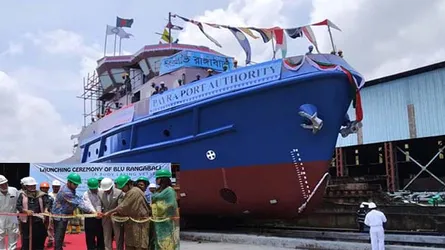 মেঘনায় ভাসলো আনন্দ শিপইয়ার্ডের তৈরি জাহাজ ‘রাঙ্গাবালি’