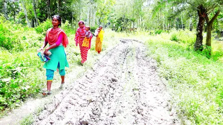 কাদাপানি মাড়িয়ে যাতায়াত দুর্ভোগে রোগী ও শিক্ষার্থীরা