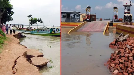 সংস্কারের মধ্যেই ভাঙনের কবলে বাঁধ-পল্টুন, ঘাট তলিয়ে ফেরি সার্ভিস বন্ধ