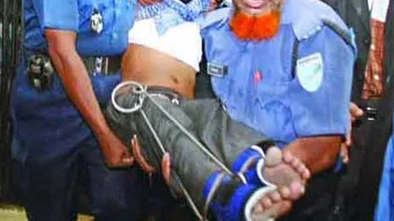 ডাণ্ডাবেড়ি পরানো অমানবিক