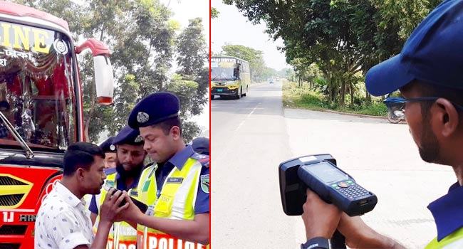 মহাসড়কে পুলিশের বিশেষ অভিযান