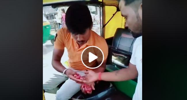 অটো ভাড়া দিতে টাকা নয় পেঁয়াজ! দেখে নিন ভাইরাল ভিডিও