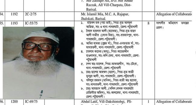 উপজেলা আ’লীগের প্রতিষ্ঠাতা সভাপতির নাম রাজাকারের তালিকায়, এলাকায় ক্ষোভ
