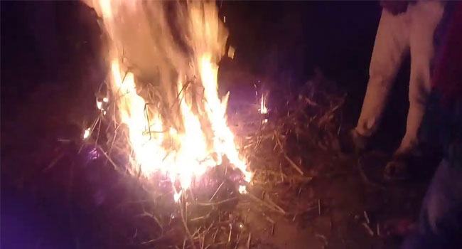 আগুন পোহাতে গিয়ে বৃদ্ধার মৃত্যু