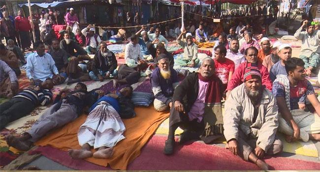 দাবি আদায়ে পাটকলের শ্রমিকদের আমরণ অনশন অব্যাহত